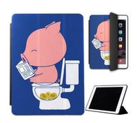 Mixroom - Case for iPad Air 2 Model 2014 9.7 Inches Cover for Apple iPad Smart Case Folding Protective Stand Stand Design Pig on the Water M593