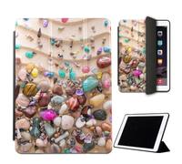 Mixroom - Case for iPad Air 2 Model 2014 9.7 Inches Cover for Apple iPad Smart Case Protective Folding Stand Stand Design Colorful Sea Pebbles M518