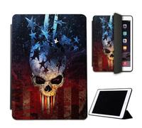Mixroom - Case for iPad Air M3 Model 2025 11 Inch Cover for Apple iPad Smart Case Protective Folding Stand Design Couple Skull Death USA M468