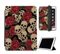 Mixroom - Case for iPad Mini 6 8.3 Inch Model 2021 6th Gen. Cover for Apple iPad Smart Case Protective Folding Stand Stand Design Lipstick Roses and Skulls M726