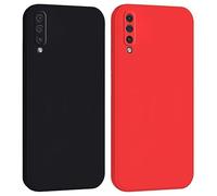 Mixroom - Cover Case for Samsung Galaxy A50 / A30S / A50S Camera Protection in Soft TPU Silicone Matte Soft Flat Edges Red
