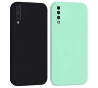 Mixroom - Cover Case for Samsung Galaxy A50 / A30S / A50S Camera Protection in Soft TPU Silicone Matte Soft Flat Edges Aqua Green