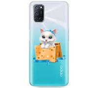 Mixroom - Cover Case in TPU Silicone Soft Transparent Background for Samsung Galaxy A37 5G Cat Design Inside the Box U812