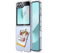 Mixroom - Cover Case in TPU Silicone Soft Transparent Background for Samsung Galaxy Z Flip 7 2025 Fantasy Cigarette Pack T299