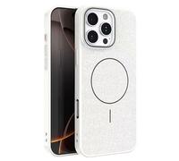 Mixroom - Glitter Cover Case for iPhone 15 Pro Max White with Built-in Glitter Diamonds and Compatible with MagSafe Integrated Magnetic Circle Soft Edge