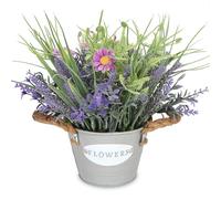 MIXROSE Artificial Plants Greenery Faux Lavender Flowers Purple in Pot 10" Tall Fake Potted Plant for Home Living Room Patio Coffee Table Farmhouse Aesthetic Bedroom Bathroom Decor
