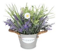 MIXROSE Fake Plants Purple Lavender Flowers in Pot 10" Tall Faux Artificial Potted Plant Greenery for Home Living Room Patio Coffee Table Farmhouse Aesthetic Bedroom Bathroom Decor