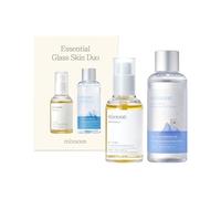 mixsoon Essential Glass Skin Duo Korean Skin Care Moisturizer Set (Bean Essence + Hyaluronic Acid Serum Glacier Water) White