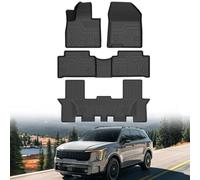 Mixsuper Custom Fit Floor Mats for Kia Sorento 7 Seats 2021-2025 All Weather Floor Liners Front and Rear Row Set Black