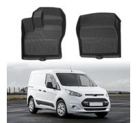 Mixsuper Custom Fit Front Floor Mats for 2014-2021 Ford Transit Connect with Vinyl Flooring and Floor Posts Only, All Weather Floor Liners Durable 1st Row Set Black