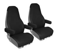 Mixsuper Semi Truck Seat Covers for Fr-eightliner Cascadia 125 116 125, 2022-2025 Cascadia Seat Covers Full 6-Piece Set with Armrest Cover and Integrated Headrest, Silicone Bottom Cascadia Accessories