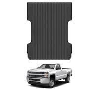 Mixsuper Truck Bed Mat for 2007-2018 Chevy Silverado/GMC Sierra 1500 & 2007-2019 Silverado/Sierra 2500HD & 2011-2019 3500HD, Fit for 6.5 Ft Bed, All Weather Bed Liner TPE Durable Odorless Black