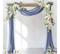 Mixsuperstore 2 Pcs Chiffon Wedding Arch Curtains 6m Antique Blue