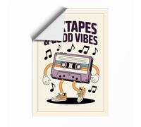 Mixtapes & Good Vibes Typography Unframed Wall Art Print A1 (84.1×59.4cm), Wall Decor for Living Room, Bedroom, Office & Home, Art Gift