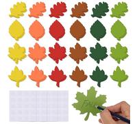 MixTeach 120 Pcs Fall Leaf Paper Cutouts Maple Leaves Assorted Colors Autumn Leaf Die Cuts with Glue Point for Thanksgiving Party Classroom Bulletin Board Decoration School Craft Thankful Tree