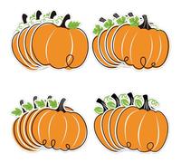 MixTeach 120 Pcs Pumpkin Cutouts Fall Pumpkin Paper Cut Outs 3.9" Autumn Pumpkin Die Cuts with Glue Points for Classroom Bulletin Board Decor Thanksgiving Events Harvest Dinner Party Supplies
