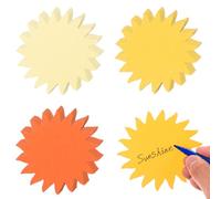 MixTeach 120 Pieces Sun Cutouts 4 Inch Paper Sun Shape Cardstock Die Cuts Double Sided Paper Sunshine Classroom Decoration for Bulletin Board Summer Wall Party Home Supplies School Craft Projects