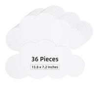 MixTeach 36 Pcs Large White Cloud Cutouts 14 Inch Paper Shape Card Die Cut Room Decorations for Classroom Bulletin Board Wall Nursery Playroom Decor