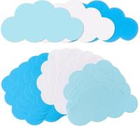 MixTeach 720 Pcs Small Cloud Cutouts Paper Cloud Shapes Cut Outs 2 Inch Cloud Die Cut Classroom Decoration for Bulletin Board School Home Craft Projects Birthday Party Wall Decor, White Blue