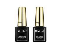 Mixtint 8ml No Wipe Gel Top Coat and Base Coat Set High Gloss Shiny Soak Off Gel Nail Polish Nail Art Manicure Home DIY