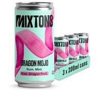 Mixtons Dragon Mojo Cocktail Cans Pack (3 x 200ml Cans) | Made in the UK 8% ABV | A Exotic Twist on a Mojito | Bar-Quality & Ready-to-Drink | Cocktails Ready to Drink