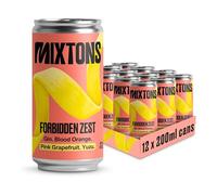 Mixtons Forbidden Zest - Ready-to-Drink Gin Cocktails, 8% ABV, (12 x 200ml Cans) - Blood Orange, Pink Grapefruit & Yuzu Aperitivo Flavour