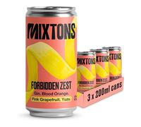 Mixtons Forbidden Zest - Ready-to-Drink Gin Cocktails, 8% ABV, (3 x 200ml Cans) - Blood Orange, Pink Grapefruit & Yuzu Aperitivo Flavour