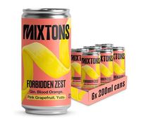 Mixtons Forbidden Zest - Ready-to-Drink Gin Cocktails, 8% ABV, (6 x 200ml Cans) - Blood Orange, Pink Grapefruit & Yuzu Aperitivo Flavour