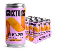 Mixtons Guilty Passion Cocktail Cans Pack (12 x 200ml Cans) | Made in the UK 8% ABV | A Tropical Twist on a Classic Pornstar Martini | Bar-Quality & Ready-to-Drink | Cocktails Ready to Drink