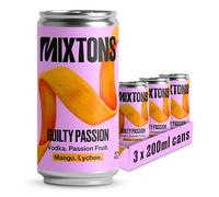 Mixtons Guilty Passion Cocktail Cans Pack (3 x 200ml Cans) | Made in the UK 8% ABV | A Tropical Twist on a Classic Pornstar Martini | Bar-Quality & Ready-to-Drink | Cocktails Ready to Drink