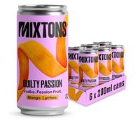 Mixtons Guilty Passion Cocktail Cans Pack (6 x 200ml Cans) | Made in the UK 8% ABV | A Tropical Twist on a Classic Pornstar Martini | Bar-Quality & Ready-to-Drink | Cocktails Ready to Drink