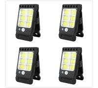 Mixtooltoys Clip On Solar Lights Outdoor with Motion Sensor,4 Pack Solar Fence Lights with 24 LED,IP65 Waterproof Security Light for Deck, Gutter, Camping,Patio Wall Light Fixture (COB Style)