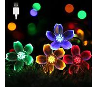 Mixtooltoys Flower String Lights USB Plug, Fairy Lights 80 Flower, for Wedding Party Mothers Day Christmas Girls Bedroom Dorm Garden Decor