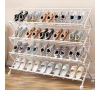 Mixtric 3-6 Tier Foldable Shoe Rack, Large Metal Capacity Storage Portable Design, Multifunctional Free Standing Shelf for Entryway, Garage, Office, Holds 12-30 Pairs,White,4 Tier 85x30x82cm
