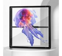 Mixtric 3D Hologram LED Fan Projector, 20W Fan Display Animation Video Projector with Aluminium Alloy Cover, Equipped with 244 High Gloss LED Beads, Smart Wireless Control,Black,45X45CM