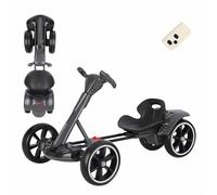 Mixtric 6V Kids Electric Go Kart for Ages 3+, Foldable Drift Kart with Reverse, Adjustable Seat, Music & Lights, Indoor & Outdoor Ride-On Toy,Black,12V