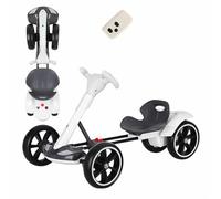 Mixtric 6V Kids Electric Go Kart for Ages 3+, Foldable Drift Kart with Reverse, Adjustable Seat, Music & Lights, Indoor & Outdoor Ride-On Toy,White,12V