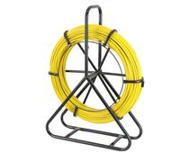 Mixtric Fish Tape Fiberglass 1/4 328ft Electrical Fishtape, Duct Rodder Fish Tape Wire Puller Cable Running Rod for Pulling Cables Wires Ropes with Steel Frame Stand,6mmx100m