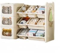 Mixtric Large Toy Storage Organizer, Toy Organizers Storage Bookshelf, Kids Bin Shelf Toys Box Bookcase for Bedroom Playroom Organization Room Decor,3 tier