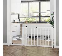 Mixtric No Bottom Bar Baby Gate for Babies, Elders and Pets, 2-in-1 Hardware Mount Dog Gate for The House, Stairs and Doorways, with Large Walk Thru Door