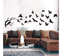 MIXUEXUNLU Birds Crow Crow Tree Wall Sticker Bedroom Playroom Wildlife Woodland Jungle Animal Decal Playroom Decor