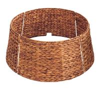 MIXUMON Handmade Water Hyacinth Christmas Tree Collar 24" - Rustic Basketweave Tree Base Cover, Eco-Friendly Skirt Alternative with Cord Cut-Out (Brown)