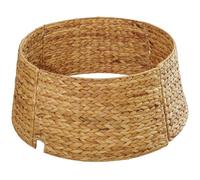 MIXUMON Handmade Water Hyacinth Christmas Tree Collar 24" - Rustic Basketweave Tree Base Cover, Eco-Friendly Skirt Alternative with Cord Cut-Out (Natural)