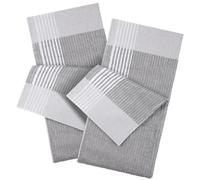 Mixweer 2 Pcs Caddy Golf Towel 22" x 42" Large Caddy Towel Camping Sport Towels Cotton Soft Towels for Man Golf Lovers (Gray with White Stripe)