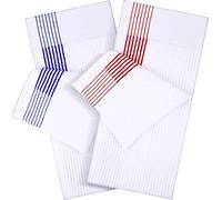 Mixweer 2 Pcs Caddy Golf Towel 22" x 42" Large Caddy Towel Camping Sport Towels Cotton Soft Towels for Man Golf Lovers (White with Red,Blue Stripe)