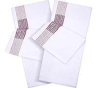 Mixweer 2 Pcs Caddy Golf Towel 22" x 42" Large Caddy Towel Camping Sport Towels Cotton Soft Towels for Man Golf Lovers (White with Red and Blue Stripe)