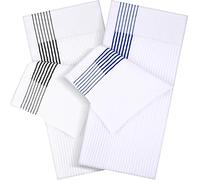 Mixweer 2 Pcs Caddy Golf Towel 22" x 42" Large Cotton Soft Golf Towels for Man Golf Lovers Christmas Golf Gifts (White with Black, Blue Stripe)