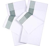 Mixweer 2 Pcs Caddy Golf Towel 22" x 42" Large Cotton Soft Golf Towels for Man Golf Lovers Christmas Golf Gifts (White with Green Stripe)