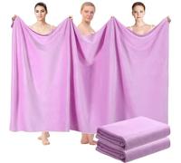 Mixweer 2 Pcs Oversized Bath Towels, 40 x 80 Inch Giant Microfiber Jumbo Bath Sheets Ultra Soft Bathroom Microfiber Quick Dry Absorbent Shower Towels for Spa Camping Beach (Lilac)