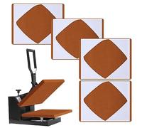 Mixweer 4 Pcs Heat Press Platen Wrap Cover Non Stick Heat Resistant Reusable Sheets Pad Mat Pillow for Sublimation Transfers Heat Pressing Machine from Residue Inks, Brown and White (16 x 24 Inch)